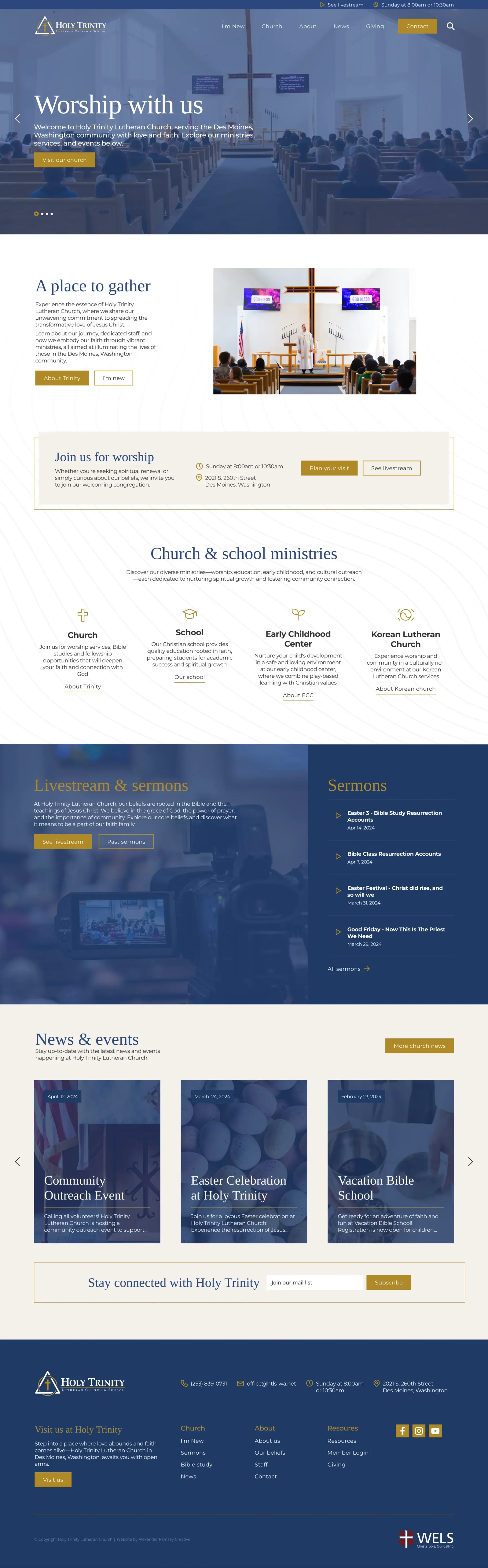 Holy trinity lutheran church website homepage