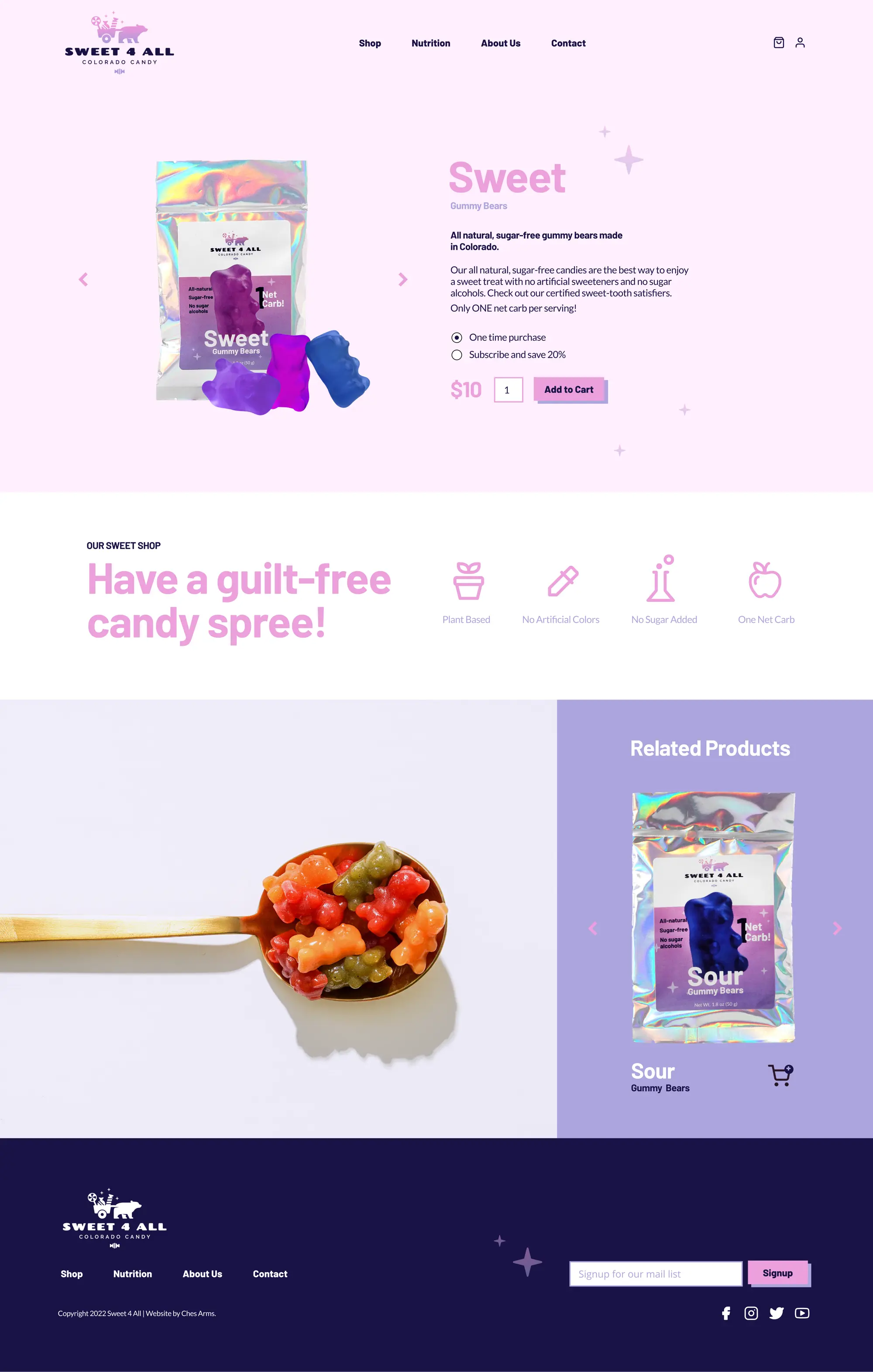 Sweet 4 all website shop